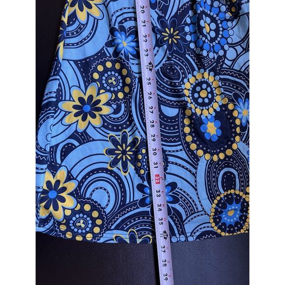 Reborn Dress Women's 3X Blue Floral Baby Doll Short Sleeve Knee Length Boho - Picture 9 of 10